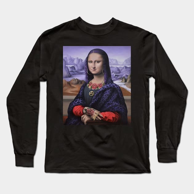 Mona Lisa Anarchy Long Sleeve T-Shirt by Blind Art